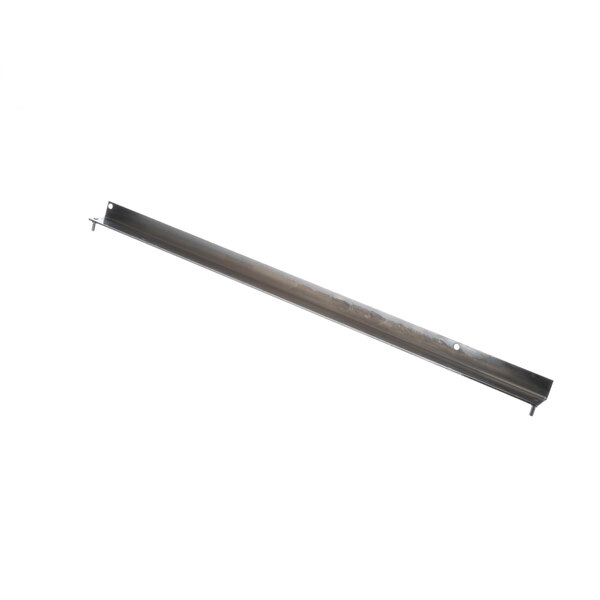 A metal bar with a long metal tube and holes in it.