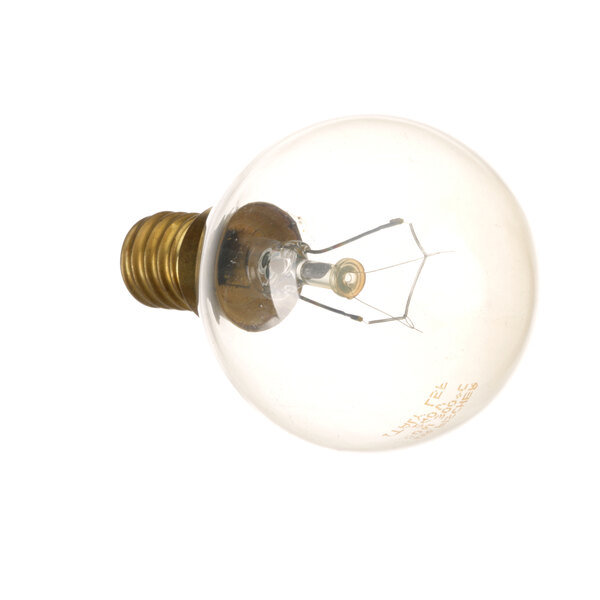 A close-up of a NU-VU light bulb with a wire coming out of the side.