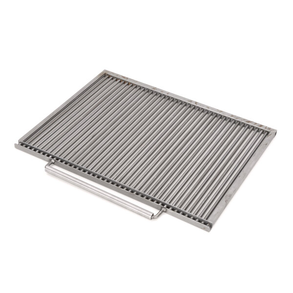 A Magikitch'n stainless steel grid with a handle.