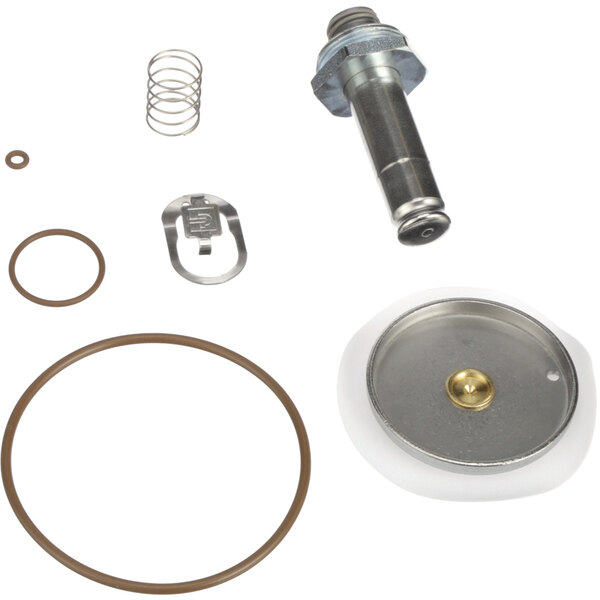 A Stero Rep Kit for a steam valve with a metal cylinder, ring, and gasket.
