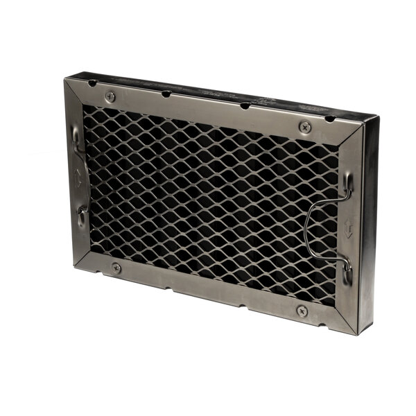 A metal grid for a Flame Gard exhaust hood filter on a white background.