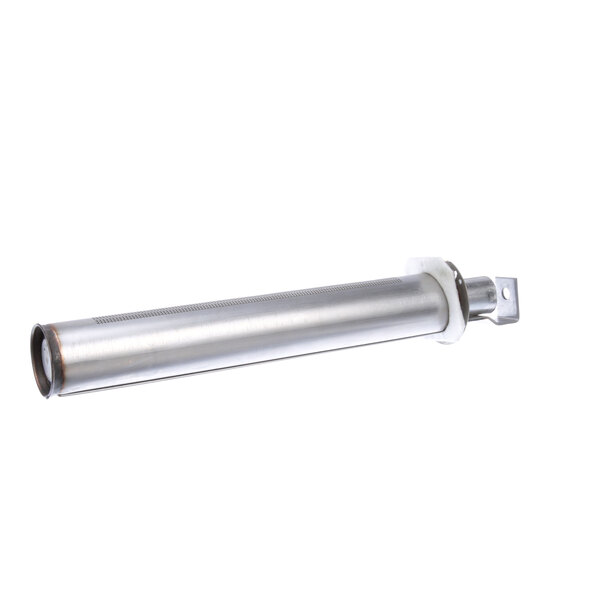 A silver stainless steel Lochinvar burner cylinder with a metal screw end.