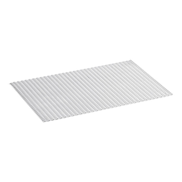 A white plastic mat with rings and holes.