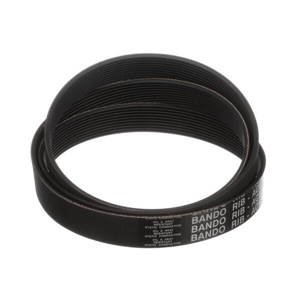 A black SaniServ drive belt with white text that says "Bando"