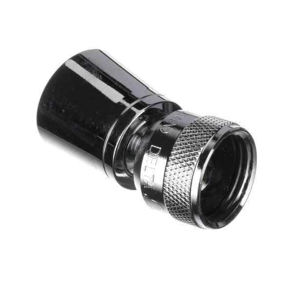 A close-up of a black and silver Avtec nozzle.