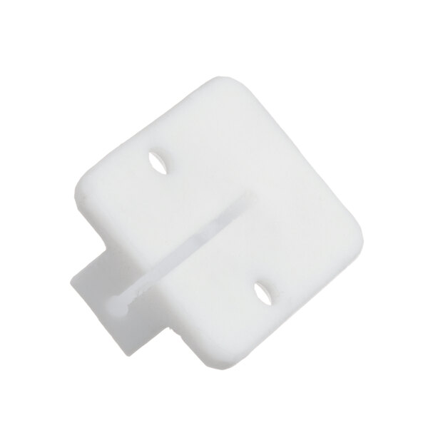 A white square plastic Alto-Shaam mounting block with two holes.