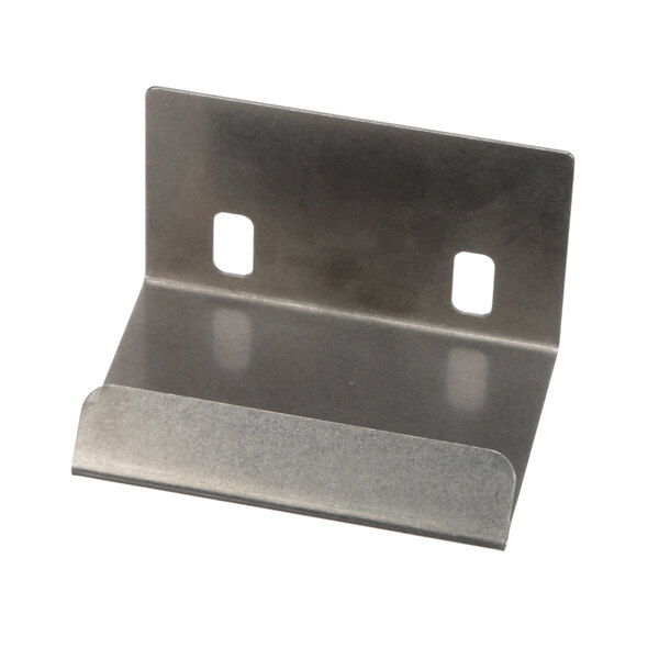 A metal bracket with two holes on it.