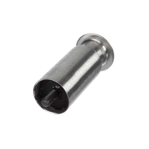 A stainless steel US Range adjustable leg with a screw.