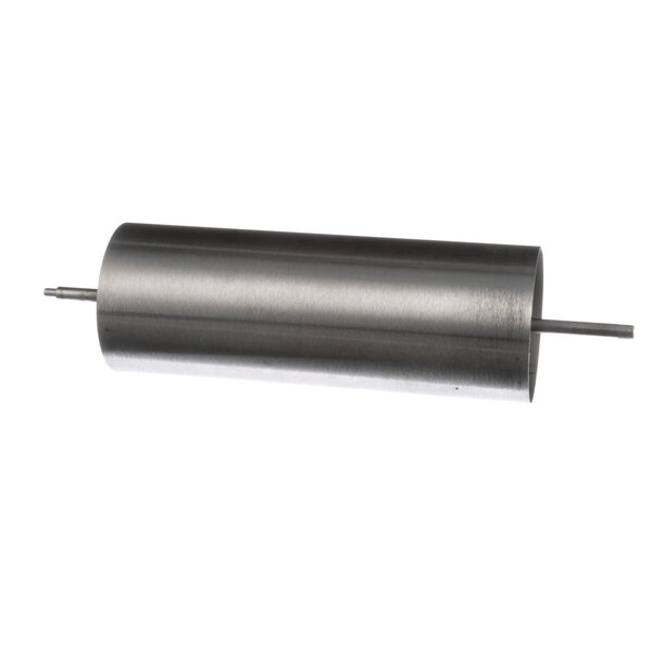 A metal cylinder with a long metal rod, the Antunes butter roller weldment.