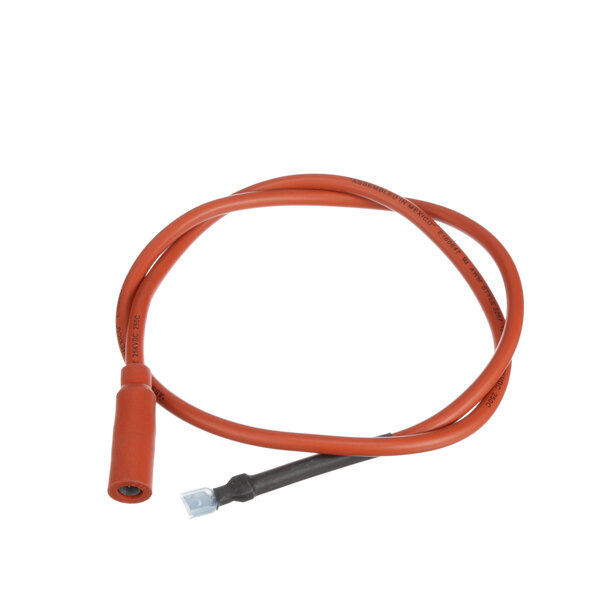An orange Vulcan ignition wire with a black connector.