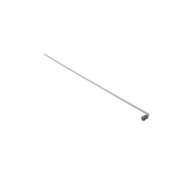 A long white metal rod with a small black tip.