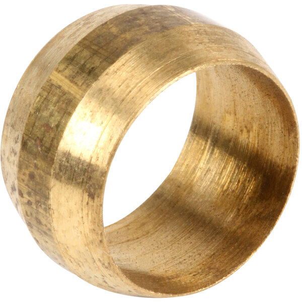 A polished brass circular ring.
