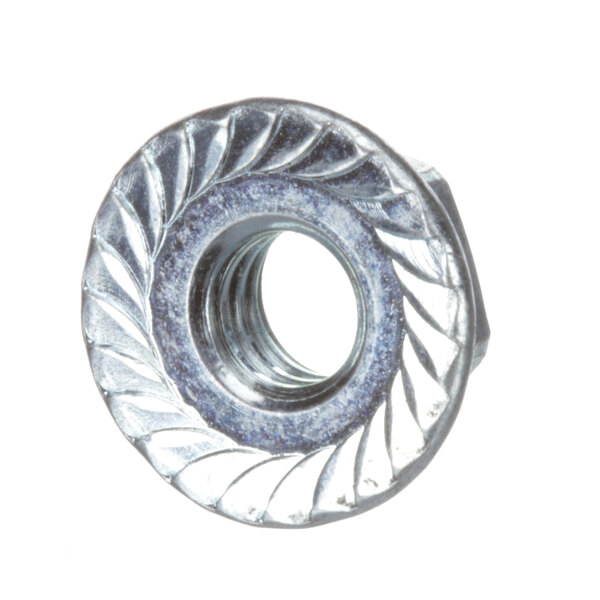 A Groen NT1101 metal jam nut with a spiral pattern on a white background.