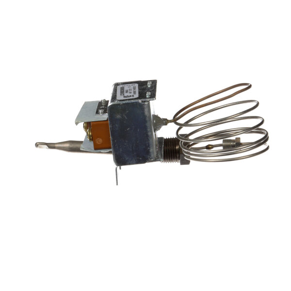 An Anets P8905-02 high limit thermostat with a wire attached.