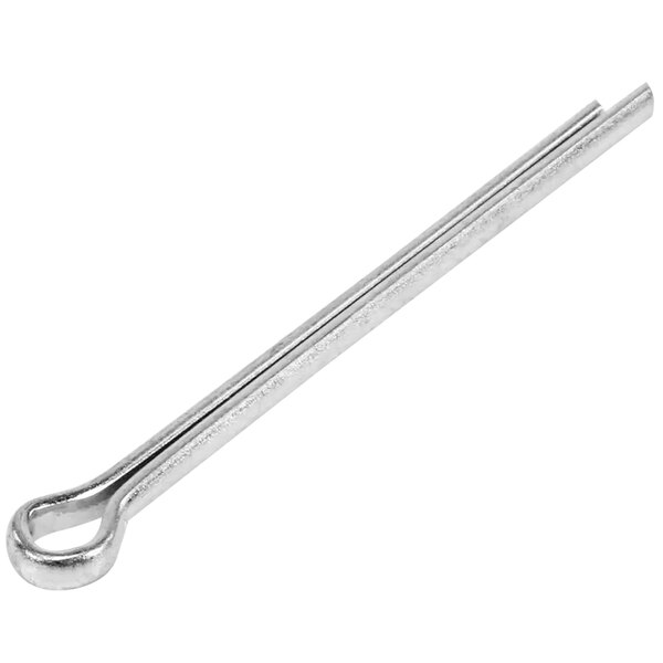 A silver metal Bakers Pride cotter pin with a spiral on one end.