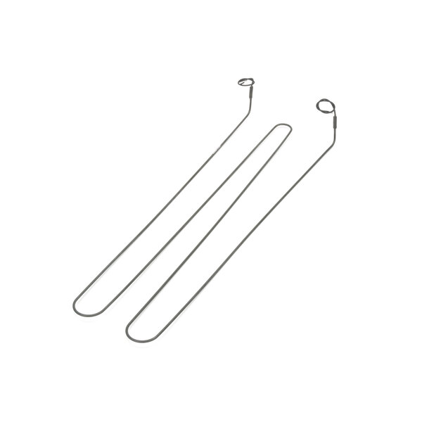 A long thin wire with two metal hooks on the end.