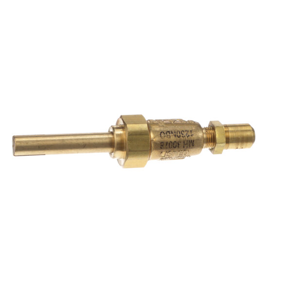 A brass Montague 4328-1 valve with a brass connector.