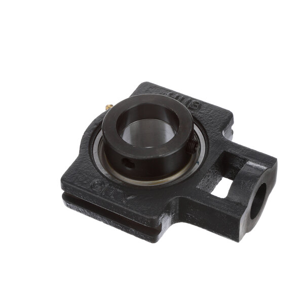 A black Stero take up bearing unit with a round center.