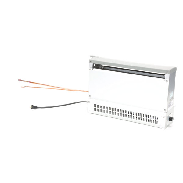 A white rectangular Randell evaporator with wires.