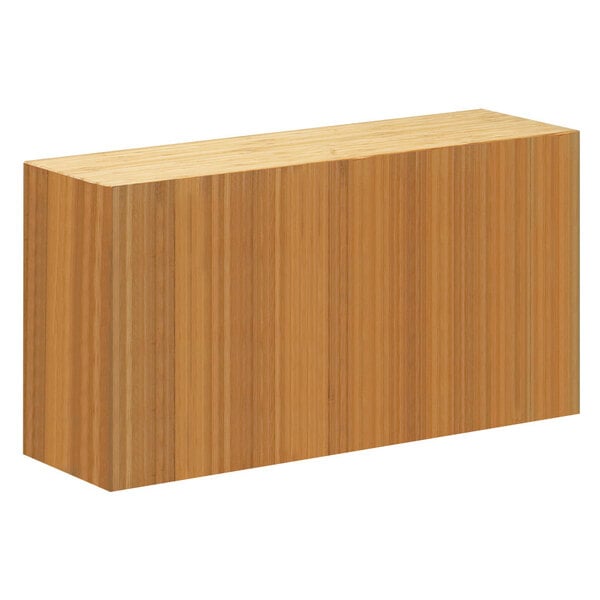 A wooden rectangular object with a white background.