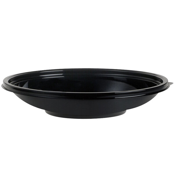 Sabert 93064A50 FreshPack 64 oz. Black Round Shallow Bowl 50 / Case