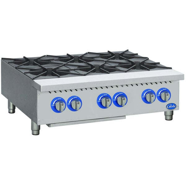 Globe GHP36G 36" Countertop Gas Hot Plate 132,000 BTU