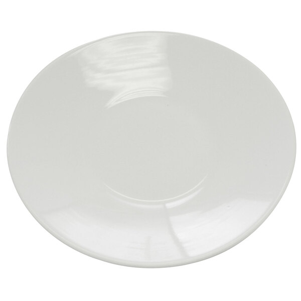 A CAC Super White porcelain salad plate with a white background.