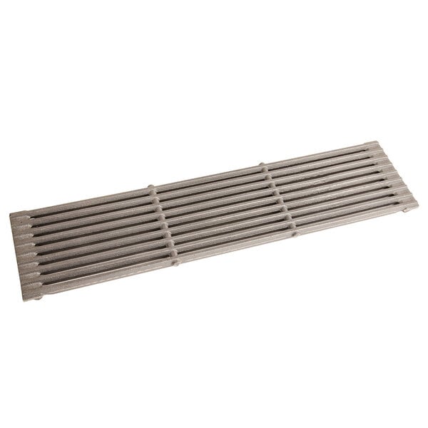 A grey metal Cooking Performance Group bar top grate with four bars.