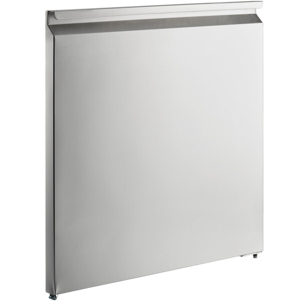 A silver rectangular solid door for Avantco refrigeration equipment with a white background.