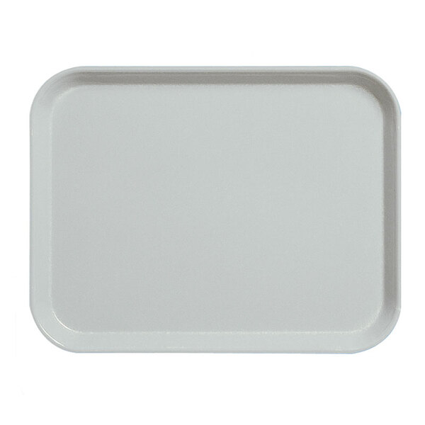 A white Cambro Camlite tray with a rounded edge.