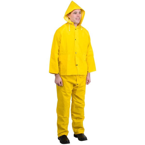 Cordova StormFront Yellow 3-Piece PVC / Polyester Rainsuit - Small