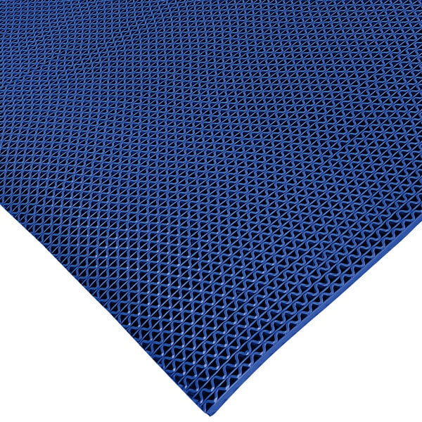 A close-up of a blue Cactus Mat with a grid pattern.