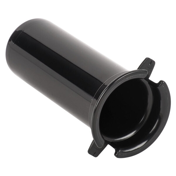 A black plastic cylinder with a handle and cap.