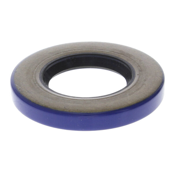 A round blue rubber seal with a white circle in the middle.