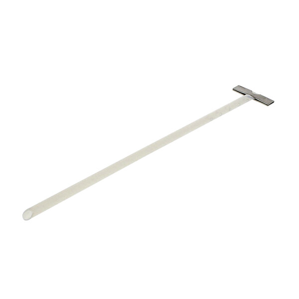A white plastic tube with a metal tip.