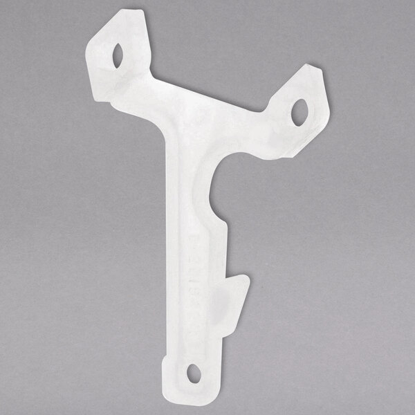 A white plastic Hobart flight link with holes.