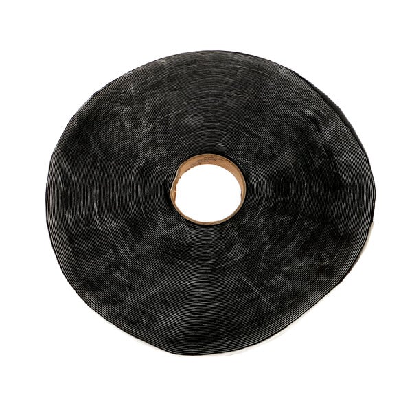 A roll of black Hobart foam sealer tape with a hole in the middle.