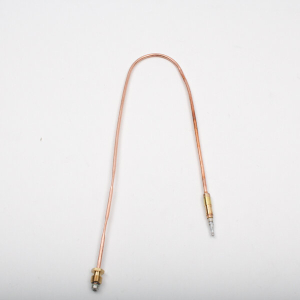 A long thin copper wire with a metal tip and a gold connector.