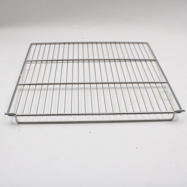 A close-up of an Imperial metal wire oven rack.