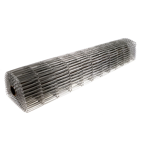 A long metal roll of wire mesh.