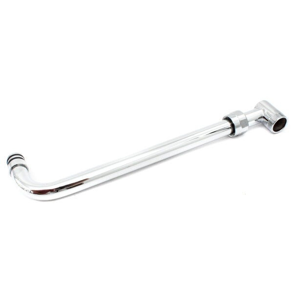 A silver pipe with a long handle.