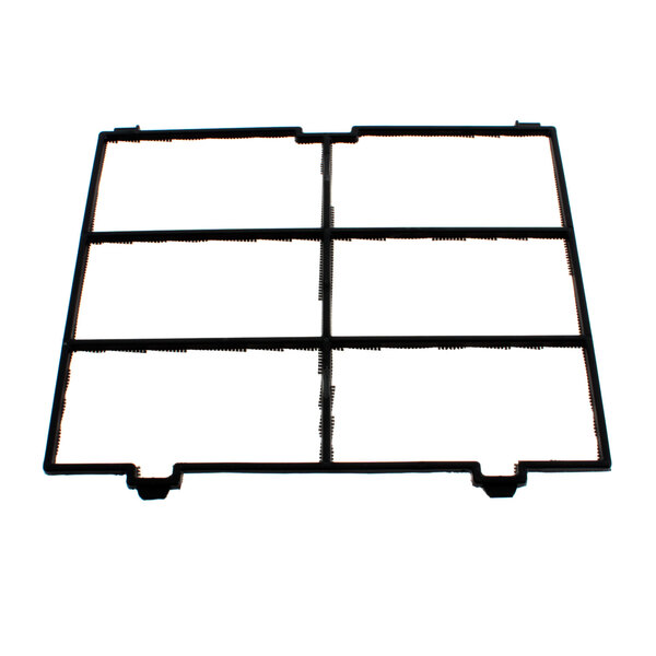A black plastic frame with four white squares.