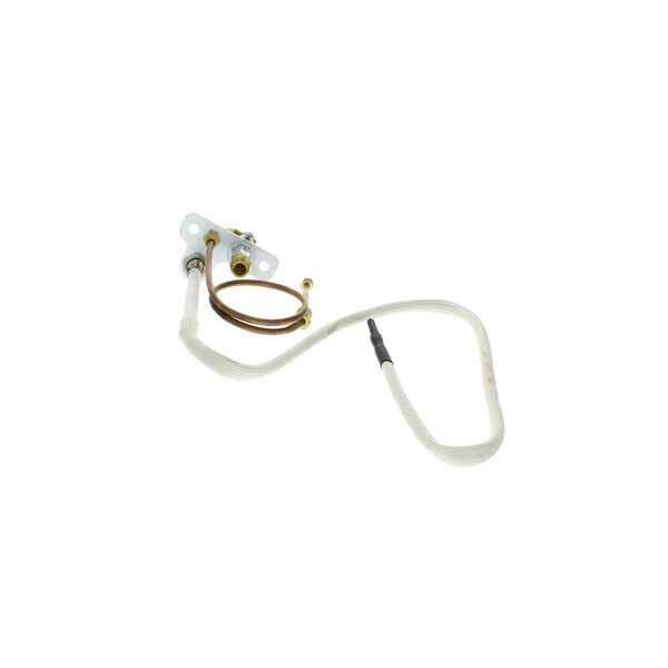 A white LoLo Commercial Foodservice pilot assembly cord with a gold connector and a metal hook.