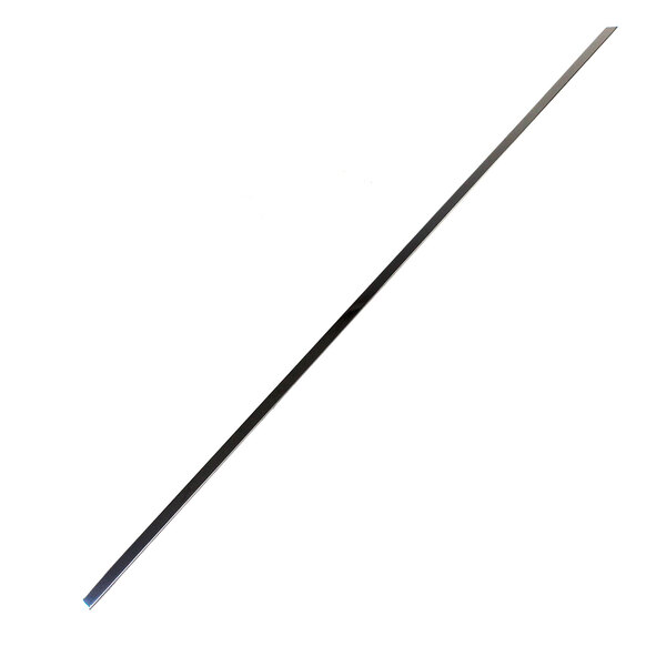 A long thin metal rod with a long black handle.