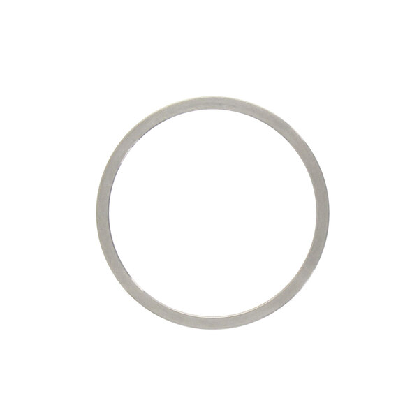 A circular silver ring on a white background.