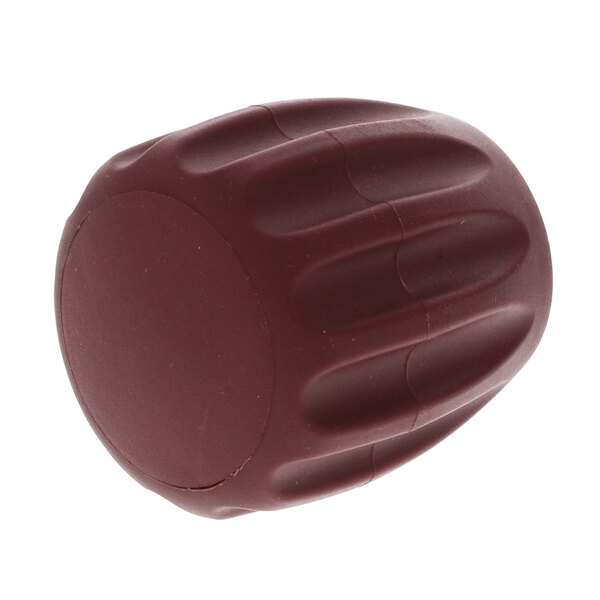A close-up of a red rubber Hobart carriage knob.