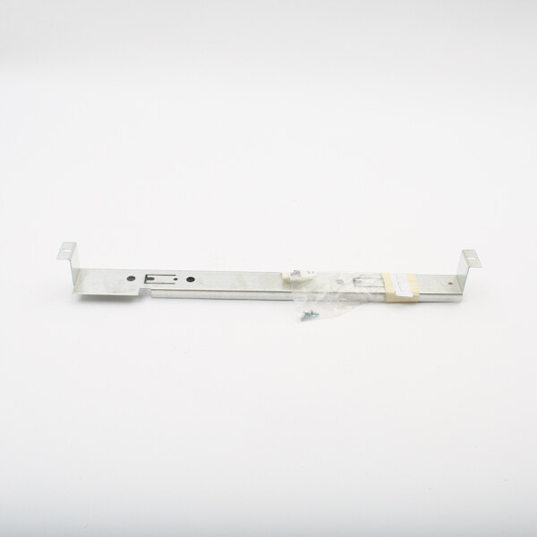 A white plastic bracket with a metal plate for an Imperial range.
