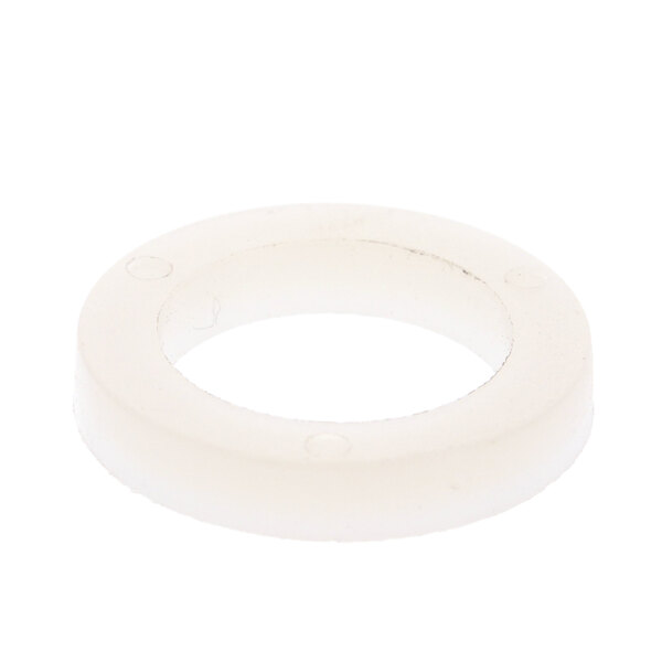 A white round rubber spacer with a hole in the center.