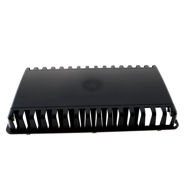 A black rectangular Rational air inlet cover with four holes.