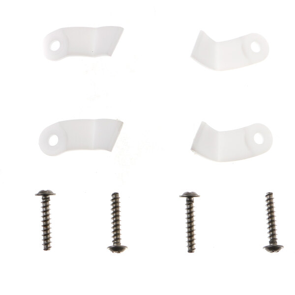 A Sammic blender arm lock set with screws and plastic clips on a white background.